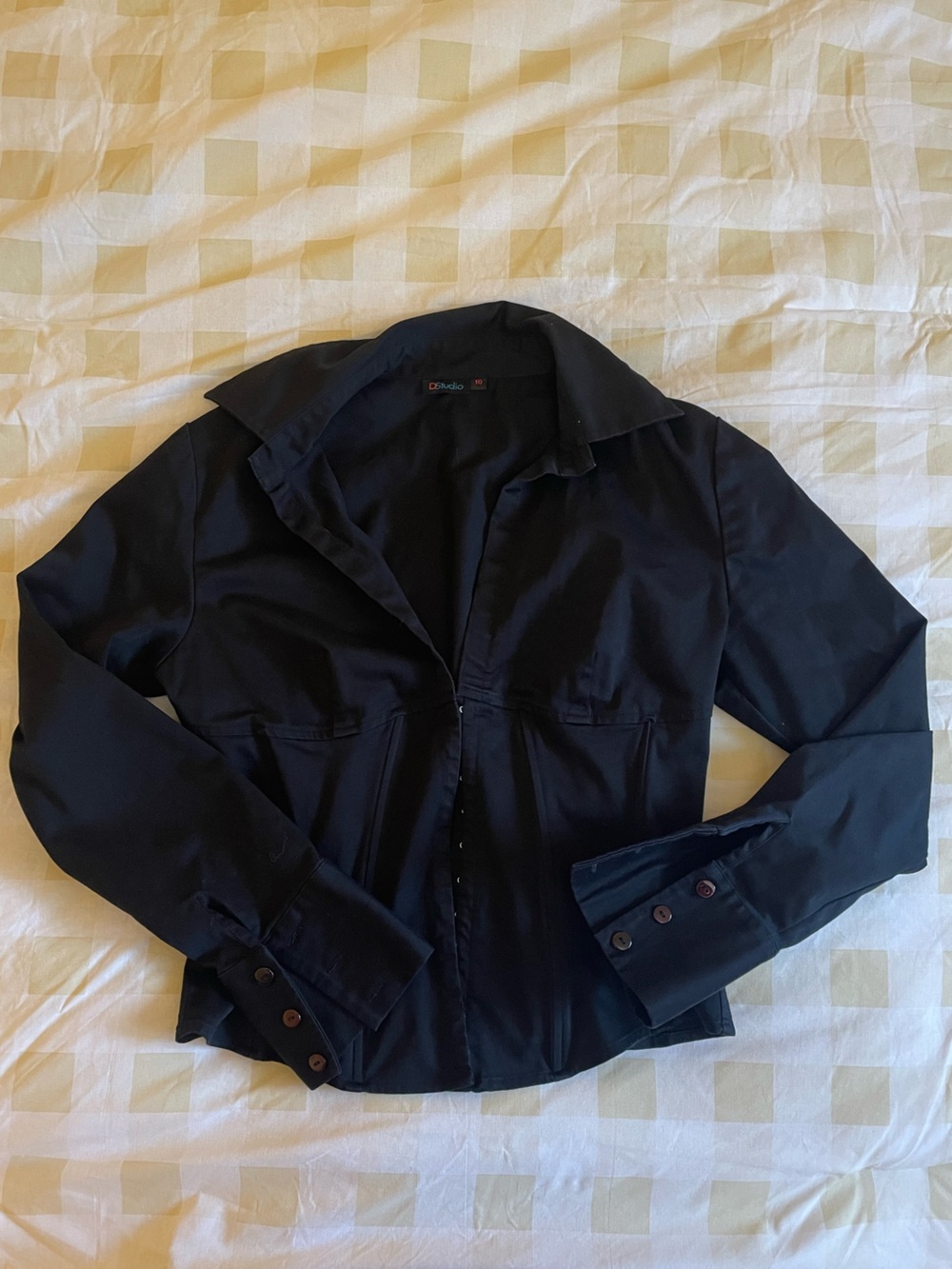 Black corset blouse Y2K